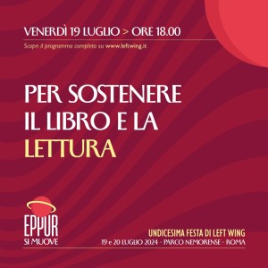 Locandina Per sostenere il libro e la lettura Festa Left Wing